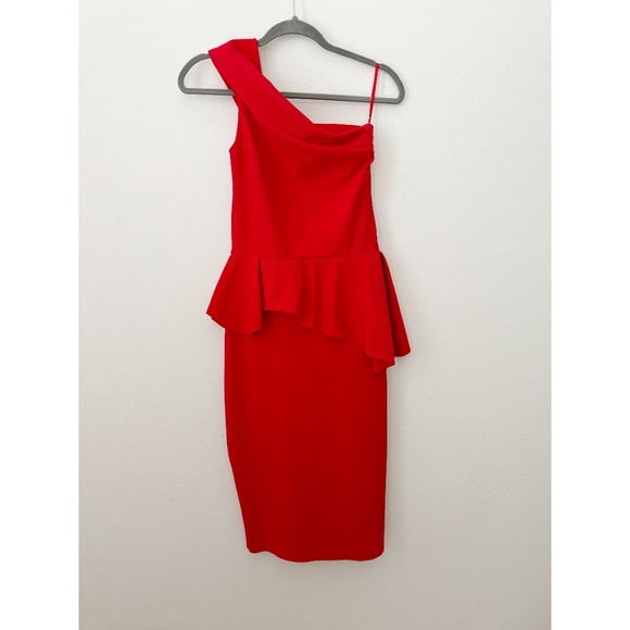 Chiara Boni Red One Shoulder Dress - Picture 3 of 8